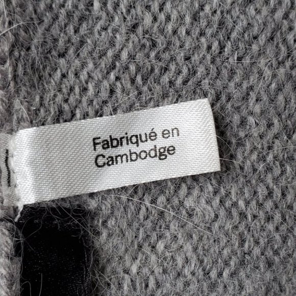 H&M Gray Angora Blend Open Front Classic Minimalist Cardigan Size M - Picture 9 of 13